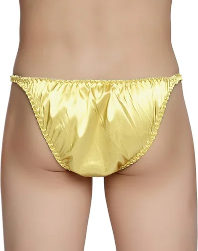 Vista 4 de Satini Ropa interior de satén para hombre bragas de bikini tanga