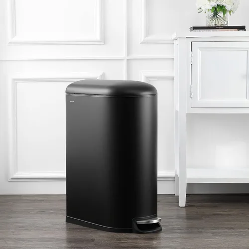 Vista 2 de happimess Roland Mini - Bote de basura de 2.6 galones de cierre suave Negro
