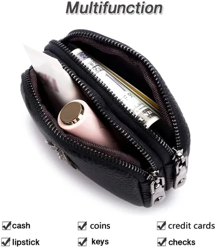 Vista 3 de imeetu (Paquete de 2 juegos) Cartera pequeña para mujer y tarjetero de crédito, Verde