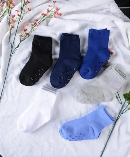 Vista 6 de 12 pares de calcetines antideslizantes para niños pequeños y niñas