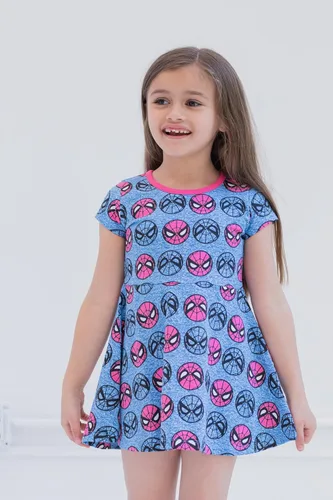 Vista 2 de Marvel Spider-Man Spider-Girl - Vestido skater de felpa francesa para niñas pequeñas a grandes tallas (2T - 14-16)