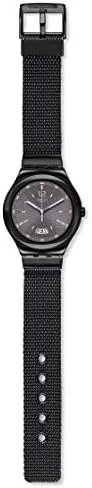 Vista 2 de Swatch YWB405MB, reloj analógico de cuarzo para hombre con correa de acero inoxidable, Negro, Pulsera