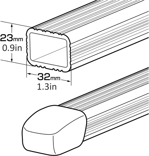 Vista 5 de INNO IN-B107A Barras transversales cuadradas para sistemas de estanterías de techo - 42 pulgadas (1 par) (negro)
