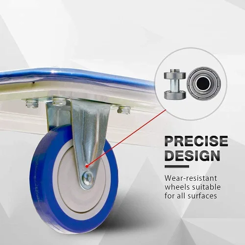 Vista 5 de Wellmax Paquete de carrito de compras de comestibles con carrito de plataforma plegable de 330 libras