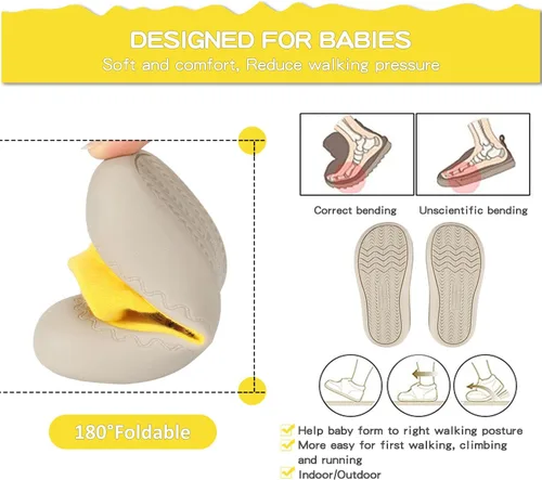 Vista 5 de SEBELLST Zapatos de calcetín para bebé, suela de goma animal, antideslizante, para interiores, para primeros pasos, zapatos de piso para niños