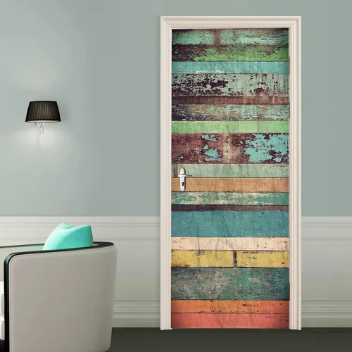 Vista 4 de Artfanke - Adhesivo 3D realista para puerta de grano de madera, despegar y a2087