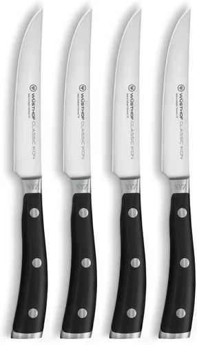 Vista 3 de WÜSTHOF Classic IKON - Juego de cuchillos para carne de carbono (4 piezas)