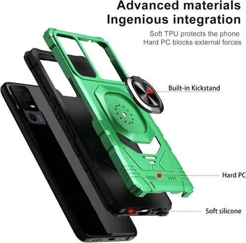 Vista 7 de Funda compatible con Verizon TCL 40 XE 5G con protector de pantalla, soporte de anillo para montaje magnético de automóvil, grado militar