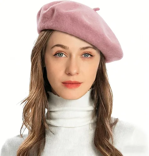 Vista 45 de ZLYC Boina Francesa de Lana Sombrero Color Sólido Gorra Boina para Mujeres y Niñas Amarillo básico