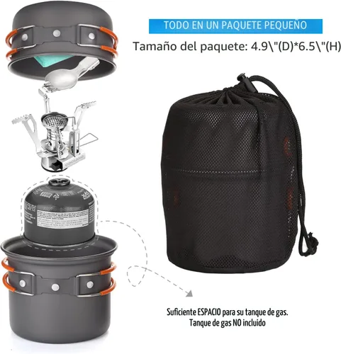 Vista 2 de Odoland Kit de utensilios de cocina para camping, juego de tenedores