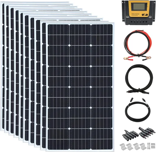 Vista 8 de Kit de panel solar de 100 vatios y 12 voltios, módulo monocristalino, controlador de carga de 10 A para RV, barcos, remolques, cámper, sistema fuera