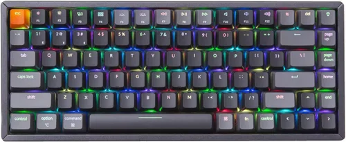 Vista 8 de Keychron Teclado mecánico inalámbrico K2 versión 2, con cable BluetoothUSB, compacto, 84 teclas RGB LED retroiluminado marco de aluminio para Mac