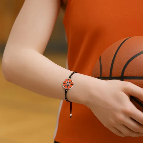Vista 5 de Sportybella - Pulsera de baloncesto – Cuerda ajustable de cuerda de paracaídas, regalos para jugadores de baloncesto, se adapta a muñecas de 5 a 8