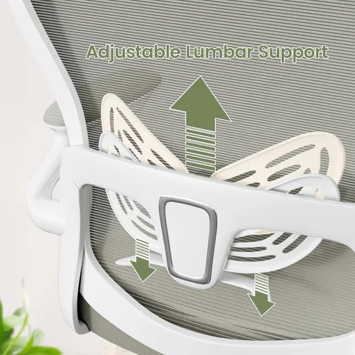 Vista 3 de Homall Silla ergonómica de oficina para computadora, silla de escritorio con reposacabezas 3D, soporte lumbar ajustable, silla de malla con respaldo