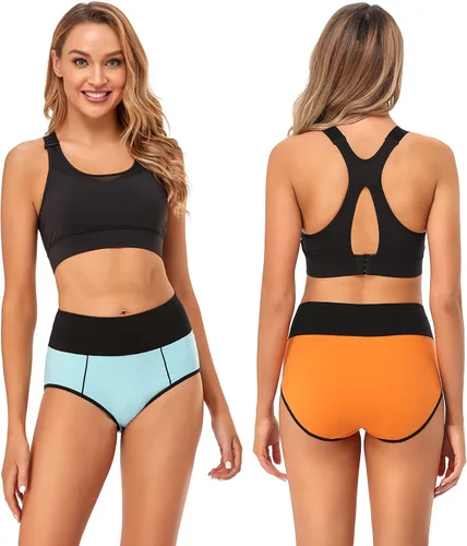 Vista 3 de Ropa interior de algodón para mujer cintura alta sin magdalenas suaves cobertura completa calzoncillos para mujer talla extragrande