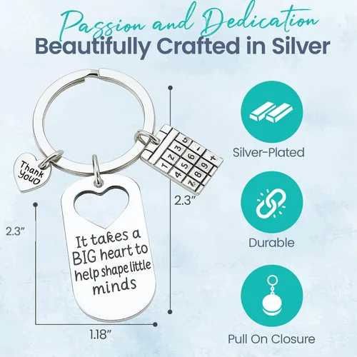 Vista 5 de Infinity Collection Teacher Charm Keychain, Teacher Gift - Show Your Teacher Appreciation, Teacher Keychain