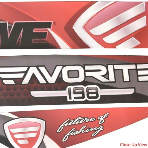 Vista 4 de Lowe Boat Graphic Decal Stickers 2340149 Favorite 198 USA Red (juego de 4)