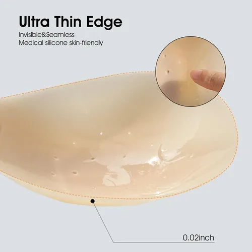Vista 4 de 2024AirHole Sticky Bra 2Pairs Breathable Adhesive Silicone Strapless Bra