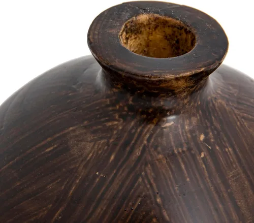 Vista 2 de Jarrón decorativo de madera de paulownia, acabado espresso