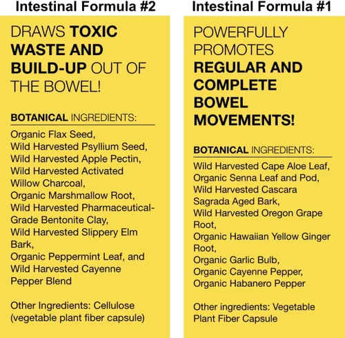 Vista 4 de Dr. Schulze's Fórmula intestinal #2 (8 onzas) y fórmula intestinal #1 Cápsulas (90 cápsulas) - Suplementos herbales orgánicos