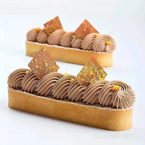 Vista 4 de 12 piezas ovaladas de tartaleta de postre, mousse de frutas y tarta de tarta de pastel de quiche, anillo de mousse de acero inoxidable