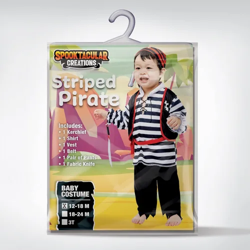 Vista 6 de Spooktacular Creations Disfraz de pirata a rayas para bebé niño