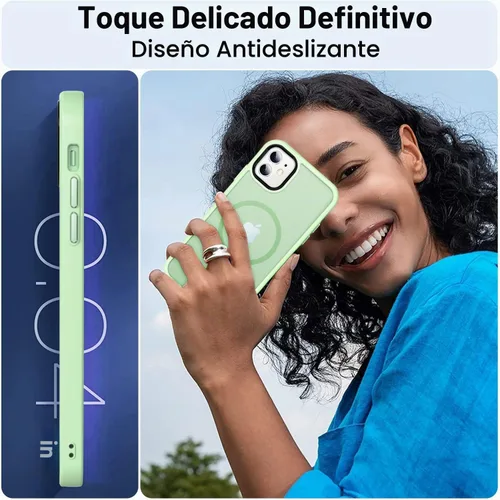 Vista 6 de MOCCA - Funda magnética resistente para iPhone 12 y 12 Pro, compatible con MagSafe, funda con protección contra caídas de grado militar, delgada