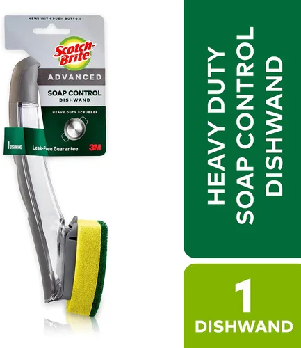 Vista 6 de Scotch-Brite avanzado - Mango de control de jabón con cepillo, fácil de usar, antimicrobiano, duradero y reutilizable; y mango de control de jabón
