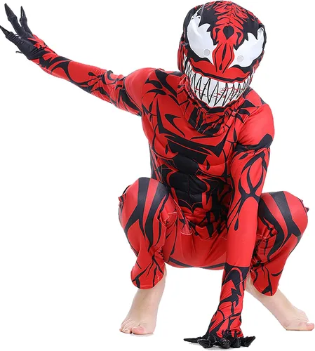 Vista 8 de YuDanae - Disfraz de superhéroe para niños disfraz de fantasma mameluco unisex de elastano enterizo 3D para niños