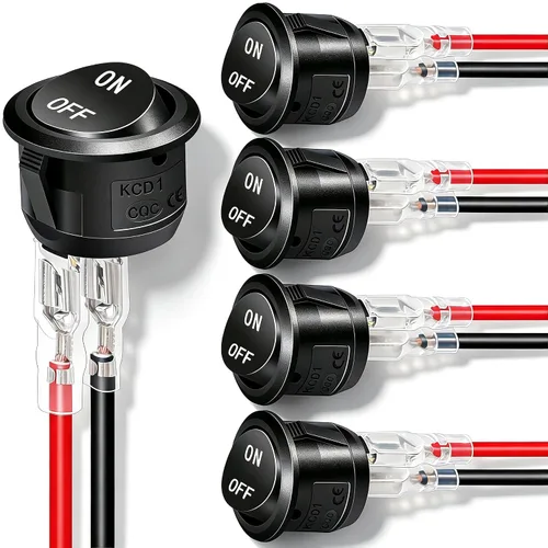 Vista 20 de Twidec/10Pcs Interruptor basculante AC 6A/250V 10A/125V SPST 2 pines 2 posiciones encendido/apagado Interruptor basculante cuadrado para coche Negro