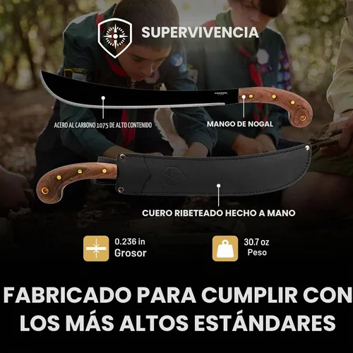 Vista 3 de Condor Tool & Knife Survival Machete with Walnut Handle