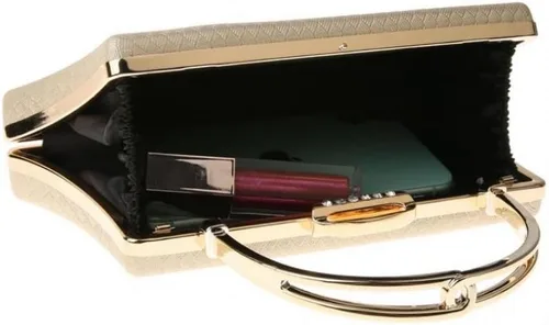 Vista 4 de YYW Bolso de mano de cuero para mujer, bolso de mano para novia, fiesta, cóctel, baile de graduación, bolsos con asa superior
