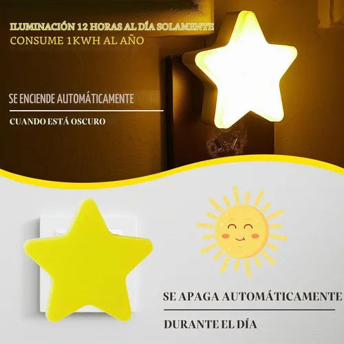 Vista 5 de Mudder Paquete de 2 luces nocturnas enchufables a la pared, luz nocturna LED suave, linda lámpara de pared para cuarto de bebé, sensor cálido, luz