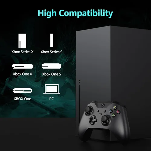 Vista 2 de IWGAME Wired Controller for X-BOX/PC, Hall Effect Joysticks&Triggers Gamepad with Turbo, 3.5mm Headphone Jack/Dual Vibration, Compatible with X-BOX
