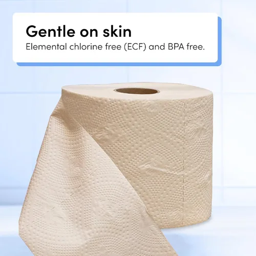 Vista 3 de TUSHY Papel higiénico de bambú premium, 3 capas, 300 hojas por rollo, paquete de 8