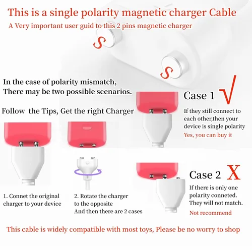 Vista 3 de Cable de carga magnético USB CC para juguetes, limpiador facial, cepillo de dientes eléctrico, linterna, cable de carga de repuesto, cable de carga