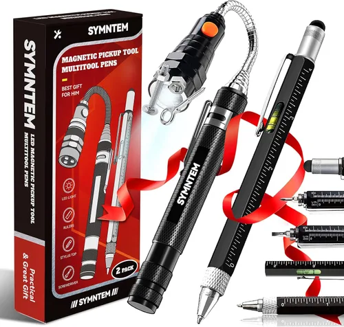 Vista 9 de Regalos para el día del padre, juego de herramientas magnéticas telescópicas, linterna magnética extensible con espejo de inspección, linterna LED