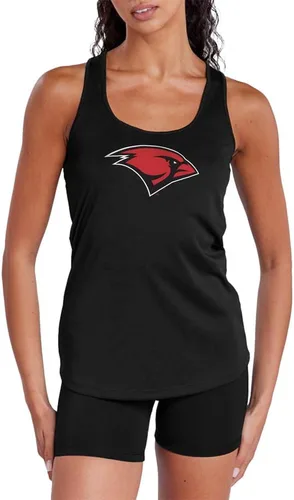 Vista 76 de Camiseta deportiva sin mangas oficial de NCAA Collegiate para mujer, con espalda cruzada, colección con logotipo primario