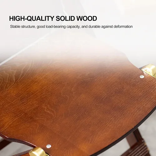 Vista 5 de Silla de comedor plegable de mediados de siglo, sillas plegables de madera maciza, silla de gravedad cero para patio, porche, fiesta, evento (negro)