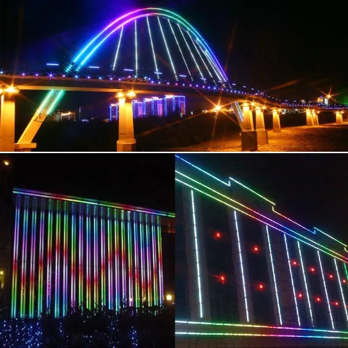Vista 2 de Luces LED de neón, cuerda RGB con control remoto, 110 V, 60 LEDs/M SMD 5050, control remoto táctil, multicolor, cambiante, impermeable