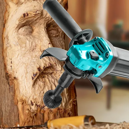 Vista 5 de BLEKOO 2 rebabas rotativas de esfera con roscas de 5/8-11, herramientas de tallado de madera para amoladora angular de 4 1/2 y 5 pulgadas