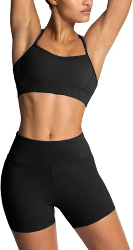 Vista 4 de IMEKIS Womens Workout Sets 2 Piece Yoga Outfit High Waisted Biker Shorts Leggings Sports Bra Gym Fitness Clothes Tracksuit