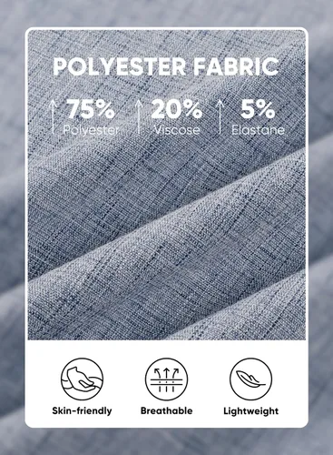 Vista 56 de JMIERR Camisas de vestir a rayas con botones y manga corta para hombre