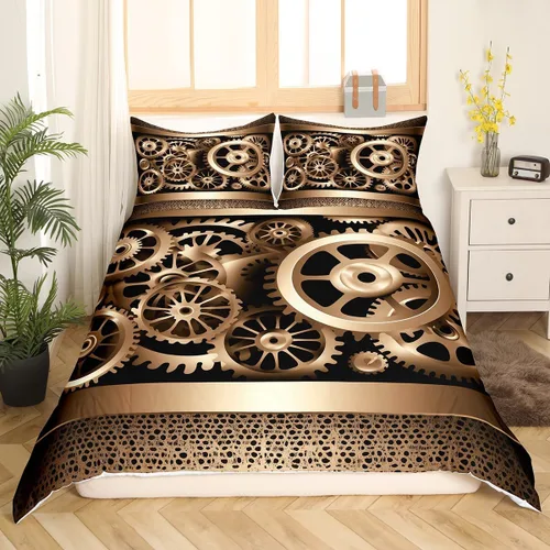Vista 6 de Feelyou Juego de ropa de cama tropical con temática de playa hawaiana, juego de funda de edredón con estampado de palmeras y palmeras de océano