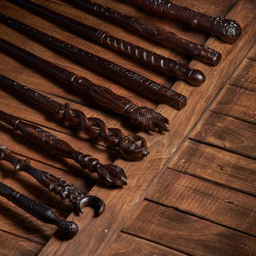 Vista 6 de Handicraftviet Moon Wand - Varita mágica de madera tallada a mano, varitas de mago para cosplay coleccionable, el mejor regalo para adultos y niños