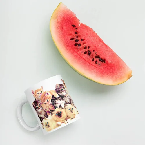 Vista 7 de Bonita taza de cerámica para gatos, regalo de taza de café, gran regalo para amantes de los gatos, gatos, mamá, papá, jefe, compañero de trabajo