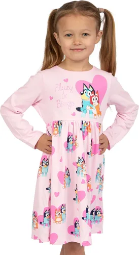 Vista 2 de Bluey Vestidos de invierno para niñas Vestido de bingo Manga larga