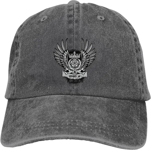 Vista 9 de Cowboy Hat Trendy Hats for Man and Women Djustable Four Season Outdoor Baseball Cap of Hell Skull with Angel Deep Heather