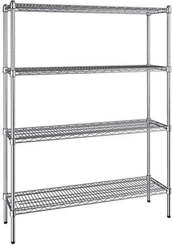 Vista 101 de Kit de 4 estantes de epoxi verde NSF de 21 x 72 pulgadas con postes de 86 pulgadas, estantería de almacenamiento resistente, kit de estantería