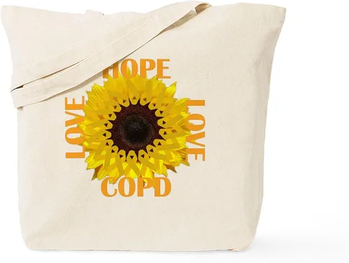 Vista 9 de CafePress COPD Hope - Bolsa de mano de girasol de lona natural, bolsa de compras reutilizable